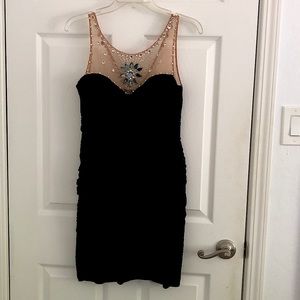 Navy beaded cocktail dress